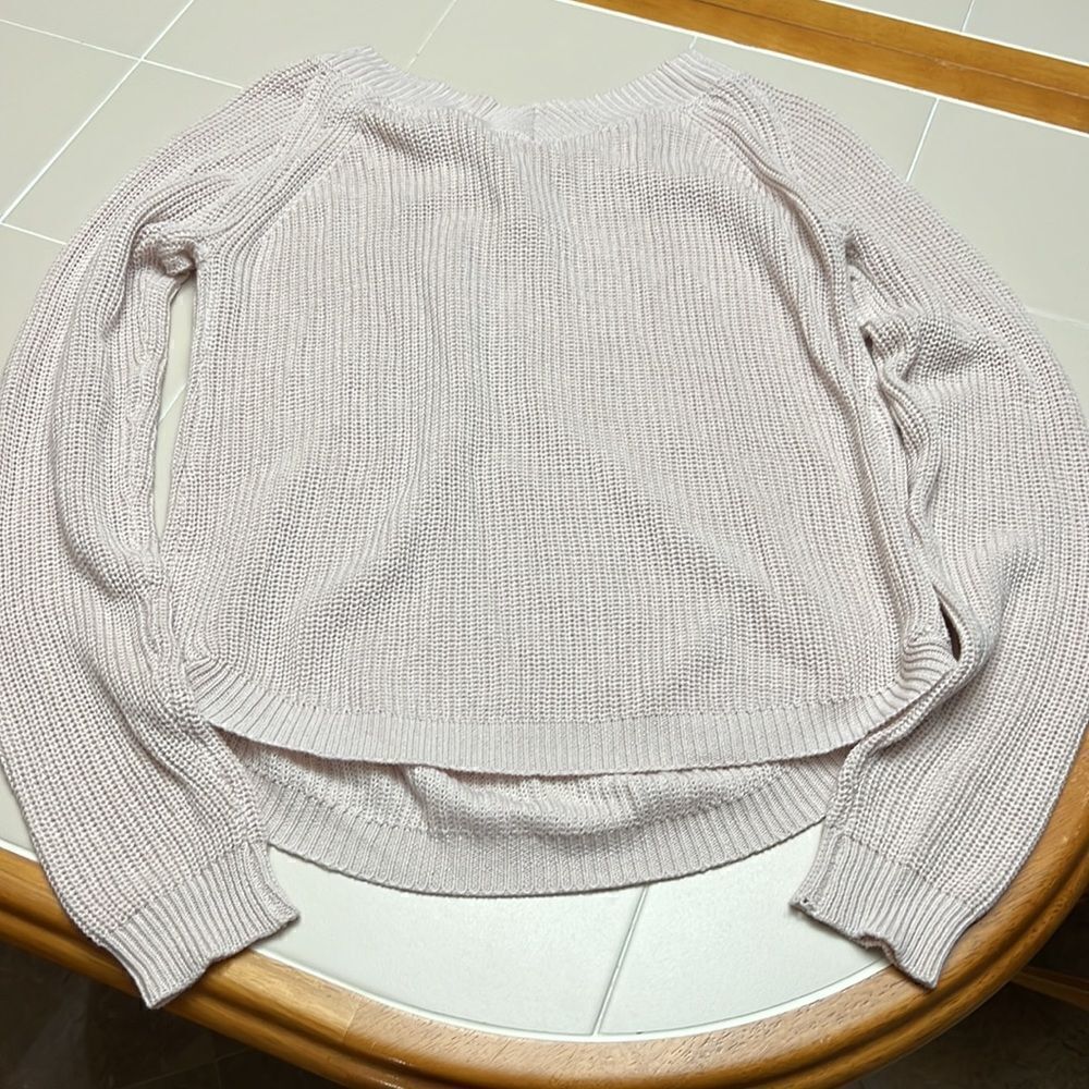 Pink Lily Lace Up Sweater Size Large - Picture 4 of 5